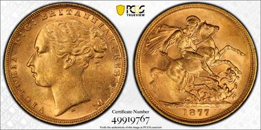 1877-M Sov S-3857 Long Tail MS63