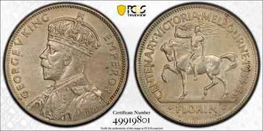 1934-35 Florin Centennial KM-33  Ag N1