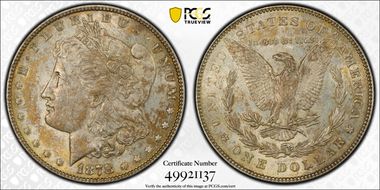 1878 7/8TF $1 VAM 44, Tripled Blossoms AU53