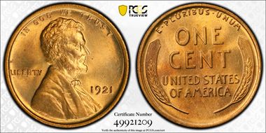 1921 1C MS65RD