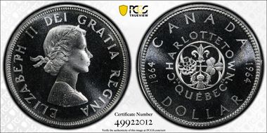 1964 S$1 Confederation Ag PL66CAM