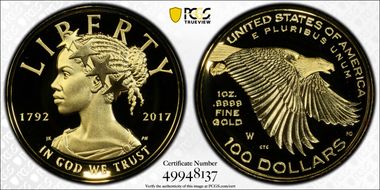 2017-W $100 American Liberty High Relief PR70DCAM