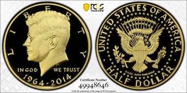 2014-W 50C Gold 50th Anniversary First Strike PR70DCAM