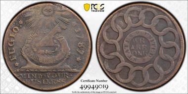 1787 Fugio 1C States United, 4 Cinq N1BN