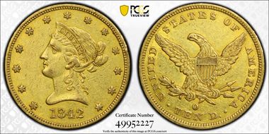 1842-O $10 XF45
