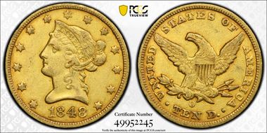 1848-O $10 VF35
