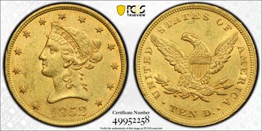 1852 $10 AU55