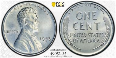 1943-D 1C MS68