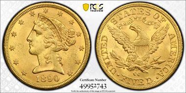 1890-CC $5 MS63