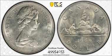 1969 $1 Voyageur MS65