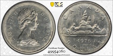 1976 $1 Voyageur Detached Jewels MS65