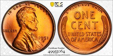 1951-D 1C MS67RD