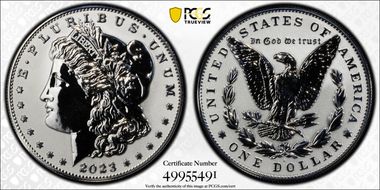 2023-S $1 Morgan Dollar Rev PR Two-Coin Reverse Proof Set PR70