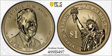 2020-S $1 George H.W. Bush - Rev PR Coin & Chronicles Set PR69