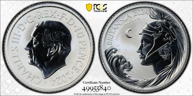 2024 10p New Britannia 1/20oz Ag Reverse PR PR70