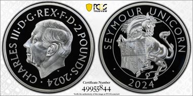 2024 £2 Seymour Unicorn 1oz Ag Royal Tudor Beasts PR69DCAM