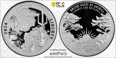 2024-P Medal Liberty & Britannia Ag First Strike PR69DCAM