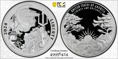 2024-P Medal Liberty & Britannia Ag First Strike PR69DCAM