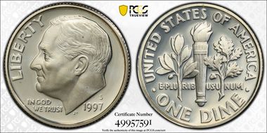 1997-S 10C Silver PR69DCAM