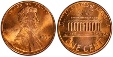 1995 1C Doubled Die Obverse MS67RD