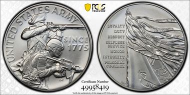 (2024-P) Medal U.S. Army Matte 1 oz Ag First Strike MS70