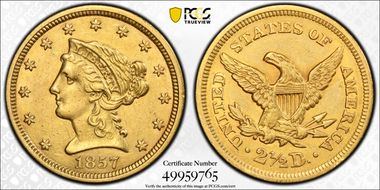 1857 $2.50 AU53