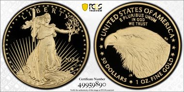2024-W $50 Gold Eagle First Strike PR70DCAM