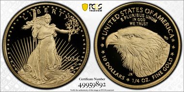 2024-W $10 Gold Eagle First Strike PR70DCAM