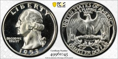 1953 25C DDO FS-101 PR68CAM