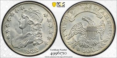 1832 50C Small Letters MS62
