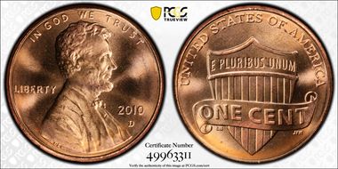 2010-D 1C Shield MS67RD