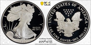 1986-S $1 Silver Eagle PR69DCAM