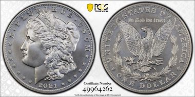 2021-S $1 Morgan Dollar 100th Anniversary MS70