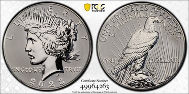 2023-S $1 Peace Dollar Rev PR Two-Coin Reverse Proof Set PR70