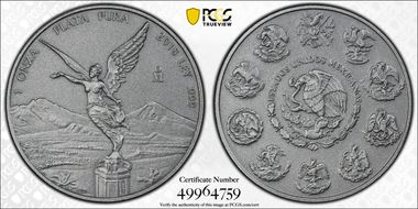2018-Mo Onza Libertad Ag - Antiqued SP70