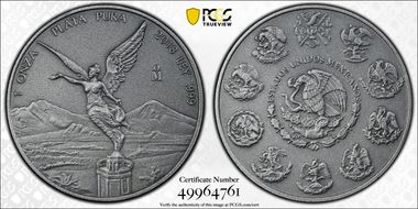 2018-Mo Onza Libertad Ag - Antiqued SP70