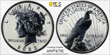 2023-S $1 Peace Dollar Rev PR Two-Coin Reverse Proof Set PR70