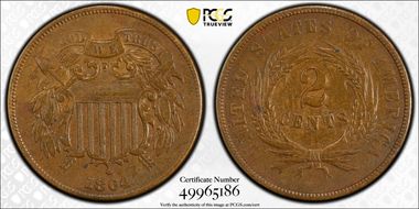 1864 2C Large Motto N1BN