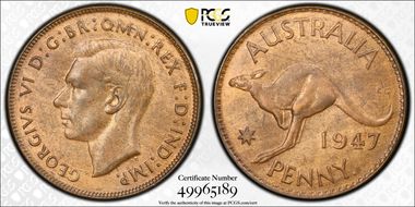 1947 Y. (p) 1D MS63RB