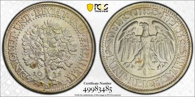 1932-D 5 Mk Oak Tree J-331 MS63