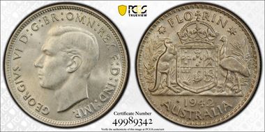 1942(m) Florin KM-40  Ag MS63