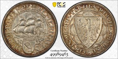 1927-A 5 Mk Bremerhaven J-326 MS62