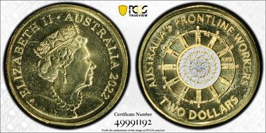 2022 $2 Frontline Workers Colorized MS68