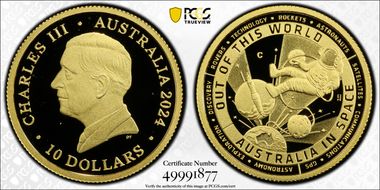 2024-C $10 Australia in Space Au PR70DCAM