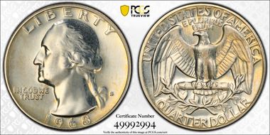 1968-S 25C PR65