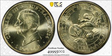2024 $1 Australia in Space  w/o Mintmark MS67