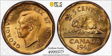 1942 5C Tombac MS63