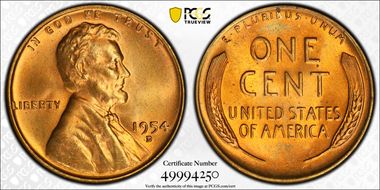 1954-D 1C MS65RD
