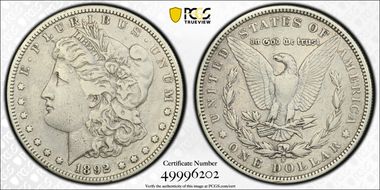 1892-S $1 VAM 14 Doubled Date N1