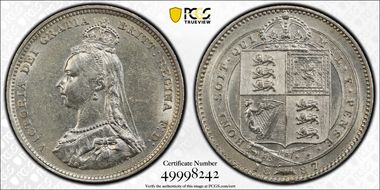 1887 Shil S-3926 Jubilee Head AU55